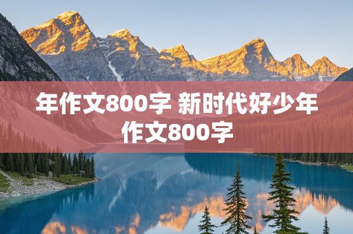 年作文800字 新时代好少年作文800字