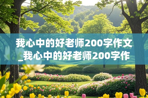 我心中的好老师200字作文_我心中的好老师200字作文四年级