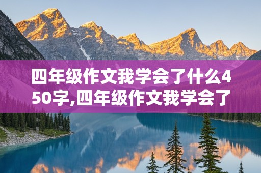 四年级作文我学会了什么450字,四年级作文我学会了什么450字优秀作文