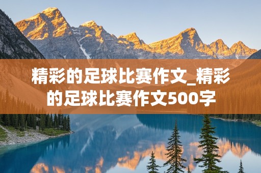 精彩的足球比赛作文_精彩的足球比赛作文500字