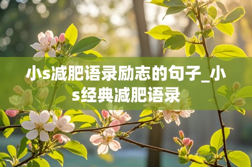 小s减肥语录励志的句子_小s经典减肥语录