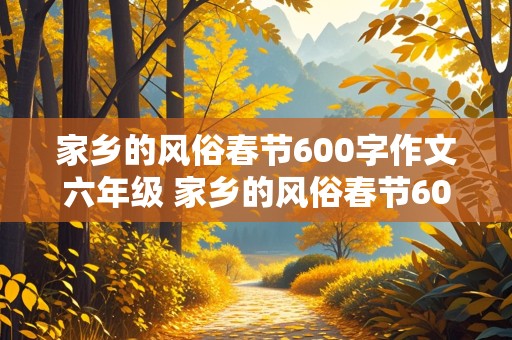 家乡的风俗春节600字作文六年级 家乡的风俗春节600字作文六年级包饺子