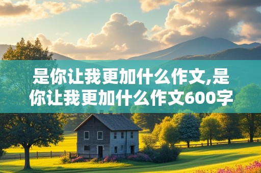 是你让我更加什么作文,是你让我更加什么作文600字初中