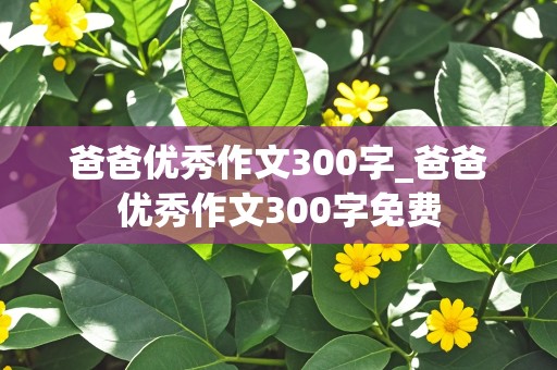 爸爸优秀作文300字_爸爸优秀作文300字免费