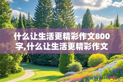 什么让生活更精彩作文800字,什么让生活更精彩作文800字高中