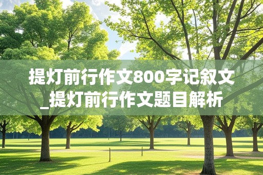 提灯前行作文800字记叙文_提灯前行作文题目解析