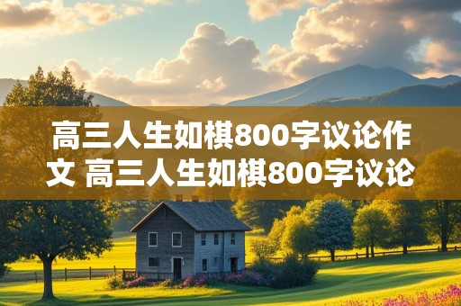 高三人生如棋800字议论作文 高三人生如棋800字议论作文怎么写