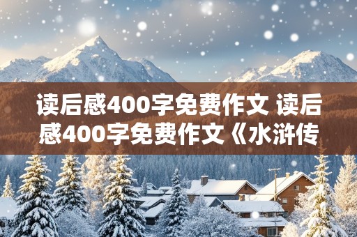 读后感400字免费作文 读后感400字免费作文《水浒传》