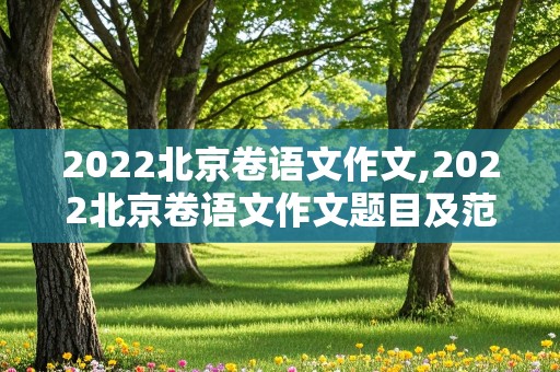 2022北京卷语文作文,2022北京卷语文作文题目及范文