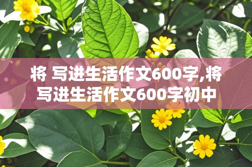 将 写进生活作文600字,将写进生活作文600字初中