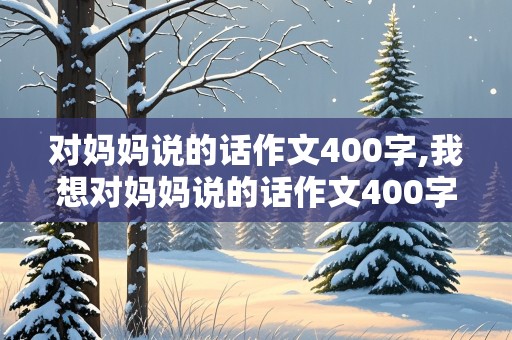 对妈妈说的话作文400字,我想对妈妈说的话作文400字