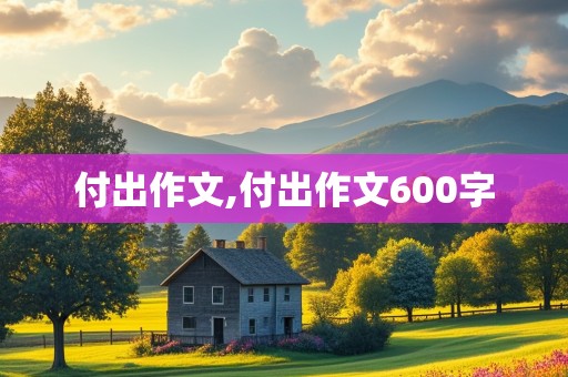 付出作文,付出作文600字