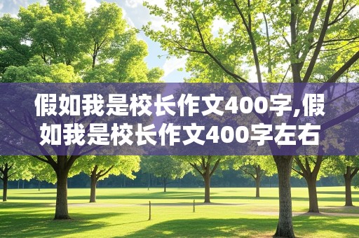 假如我是校长作文400字,假如我是校长作文400字左右