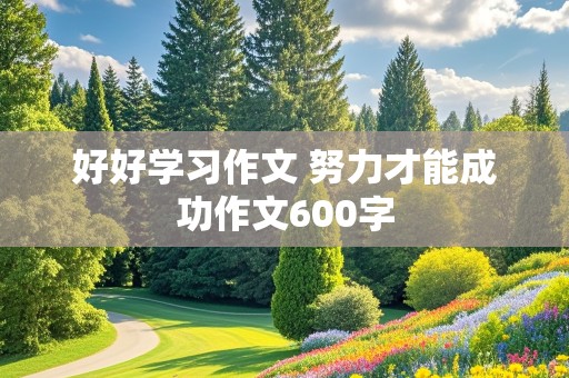 好好学习作文 努力才能成功作文600字