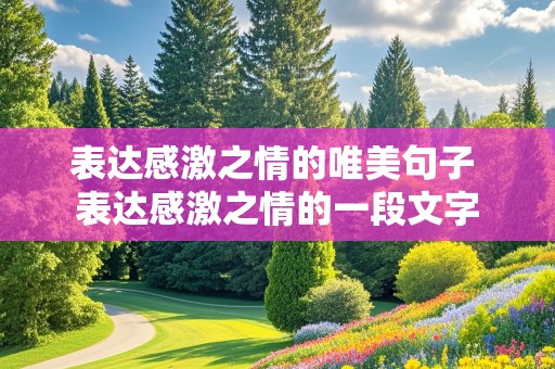 表达感激之情的唯美句子 表达感激之情的一段文字