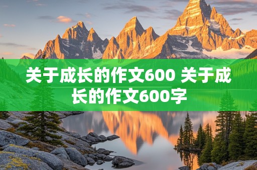 关于成长的作文600 关于成长的作文600字