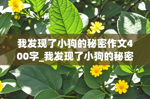 我发现了小狗的秘密作文400字_我发现了小狗的秘密作文400字左右