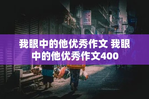 我眼中的他优秀作文 我眼中的他优秀作文400