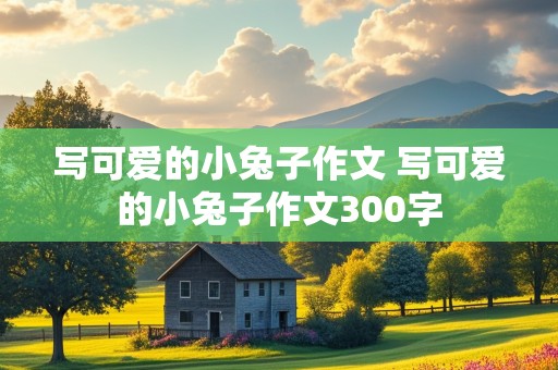 写可爱的小兔子作文 写可爱的小兔子作文300字