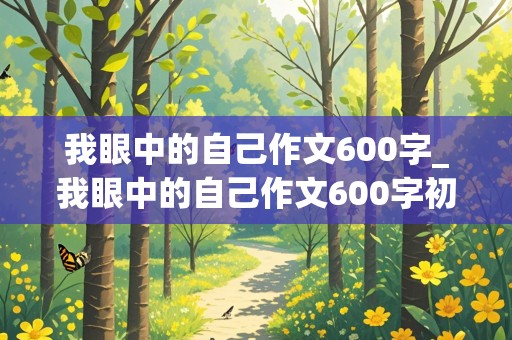 我眼中的自己作文600字_我眼中的自己作文600字初中