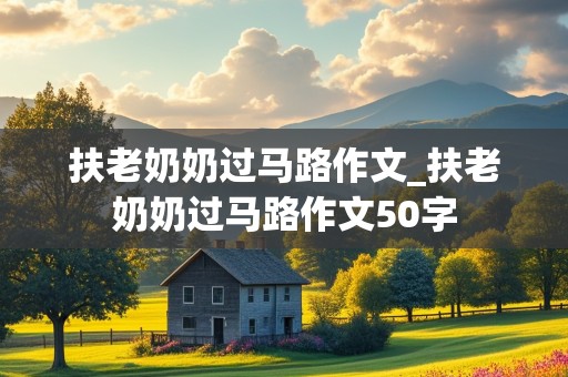 扶老奶奶过马路作文_扶老奶奶过马路作文50字