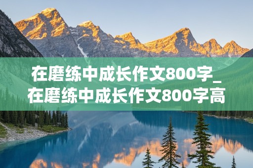 在磨练中成长作文800字_在磨练中成长作文800字高中