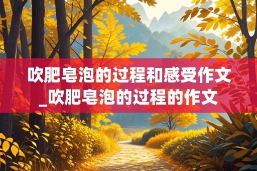 吹肥皂泡的过程和感受作文_吹肥皂泡的过程的作文