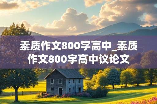 素质作文800字高中_素质作文800字高中议论文