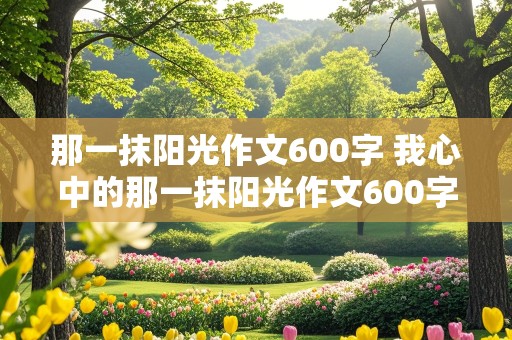 那一抹阳光作文600字 我心中的那一抹阳光作文600字