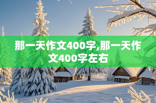 那一天作文400字,那一天作文400字左右