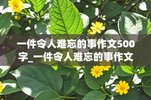 一件令人难忘的事作文500字_一件令人难忘的事作文500字六年级