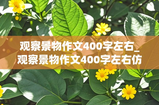 观察景物作文400字左右_观察景物作文400字左右仿写记金华的\双龙洞