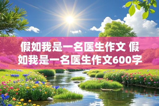 假如我是一名医生作文 假如我是一名医生作文600字