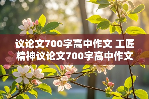 议论文700字高中作文 工匠精神议论文700字高中作文