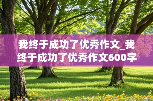 我终于成功了优秀作文_我终于成功了优秀作文600字