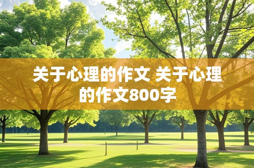 关于心理的作文 关于心理的作文800字