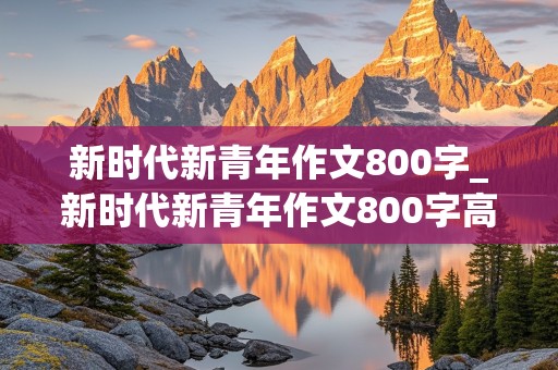 新时代新青年作文800字_新时代新青年作文800字高中