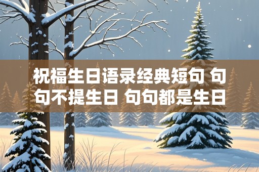 祝福生日语录经典短句 句句不提生日 句句都是生日