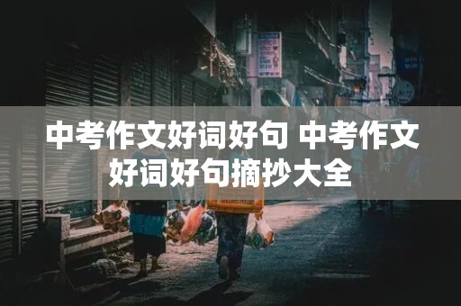 中考作文好词好句 中考作文好词好句摘抄大全