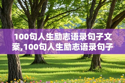 100句人生励志语录句子文案,100句人生励志语录句子文案图片