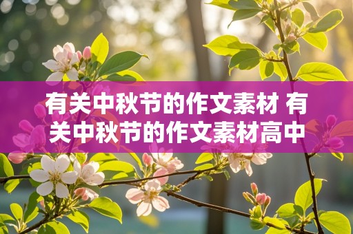 有关中秋节的作文素材 有关中秋节的作文素材高中