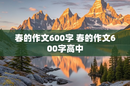 春的作文600字 春的作文600字高中