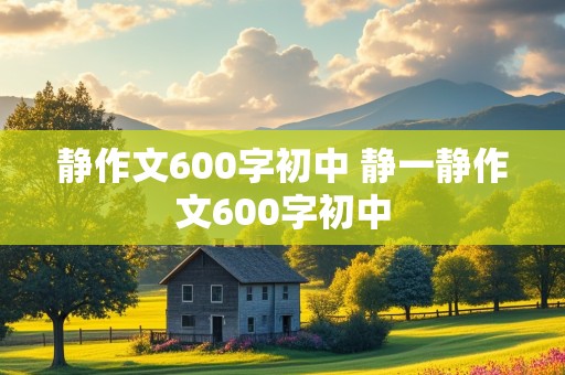 静作文600字初中 静一静作文600字初中