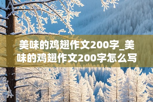 美味的鸡翅作文200字_美味的鸡翅作文200字怎么写