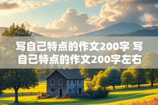 写自己特点的作文200字 写自己特点的作文200字左右