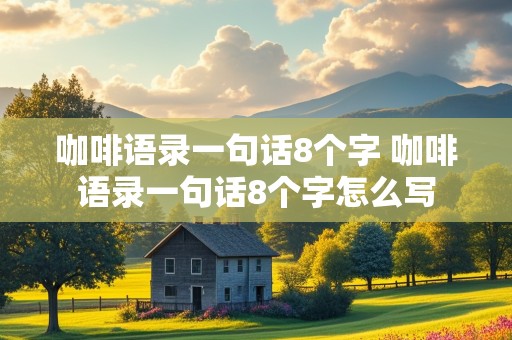 咖啡语录一句话8个字 咖啡语录一句话8个字怎么写