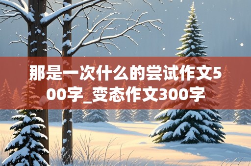 那是一次什么的尝试作文500字_变态作文300字