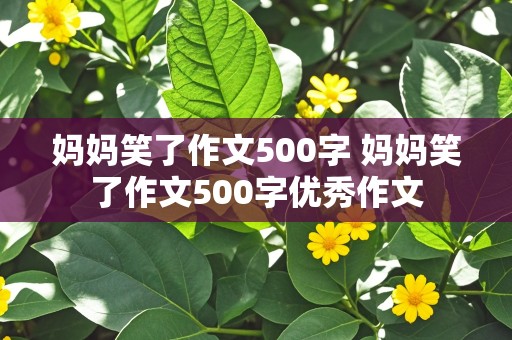 妈妈笑了作文500字 妈妈笑了作文500字优秀作文