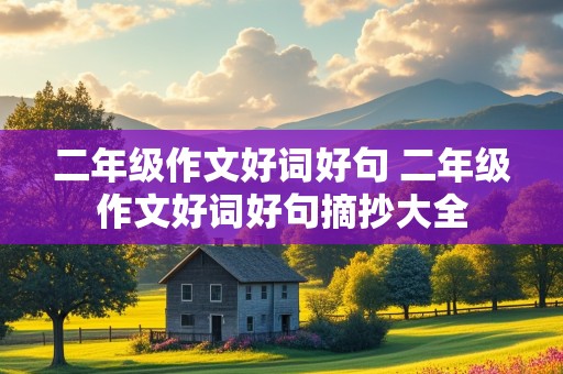 二年级作文好词好句 二年级作文好词好句摘抄大全