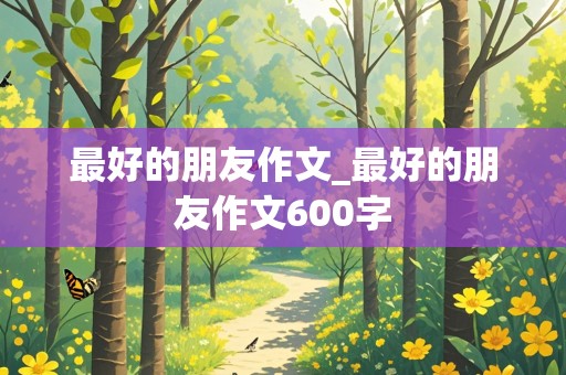 最好的朋友作文_最好的朋友作文600字